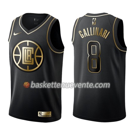 Maillot Basket Los Angeles Clippers Danilo Gallinari 8 Nike Noir Gold Edition Swingman - Homme